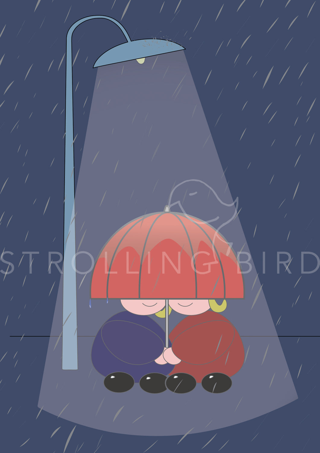 Couple in the rain